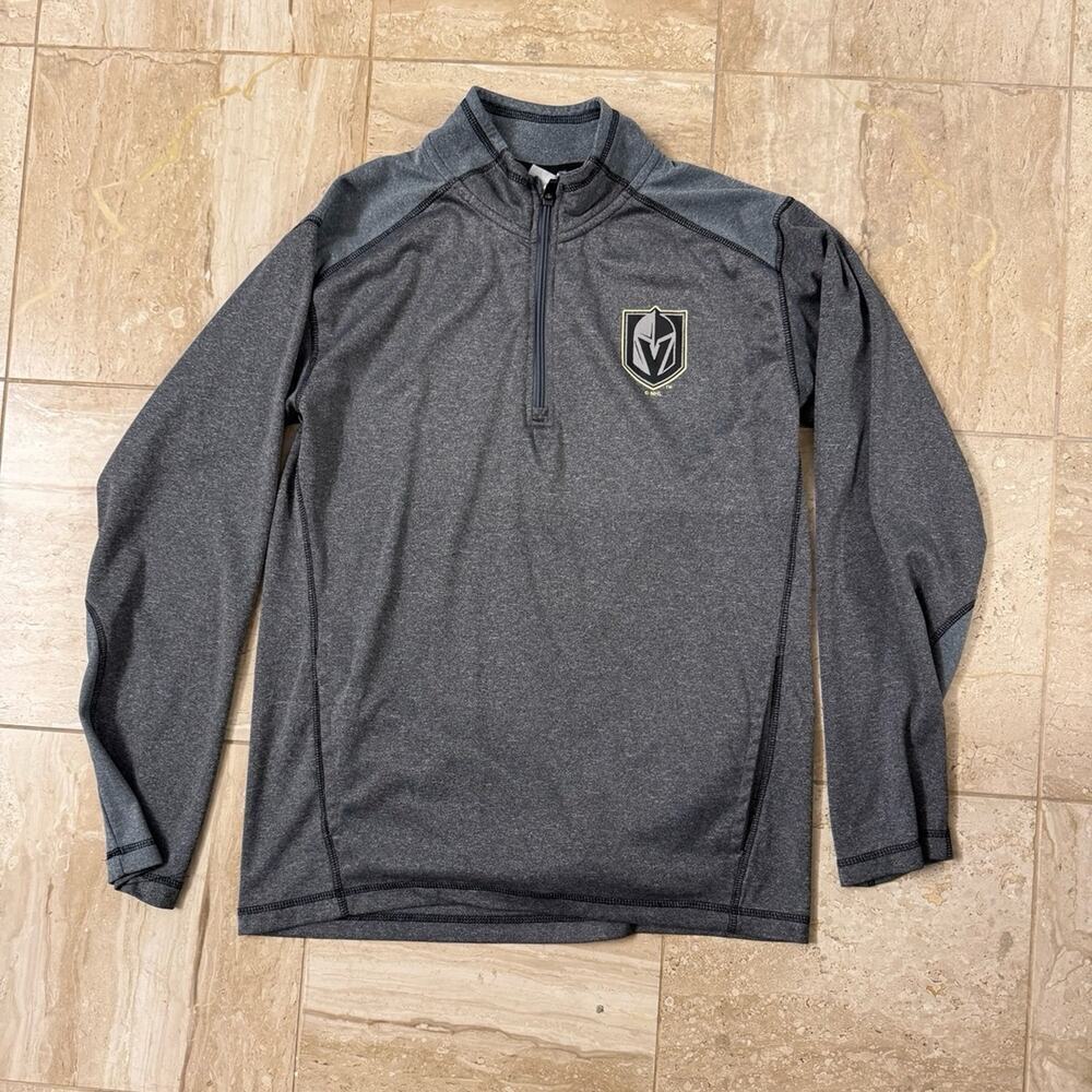 Mens NHL Las Vegas Golden Knights VGK lightweight 1:4 zip shirt logo on back